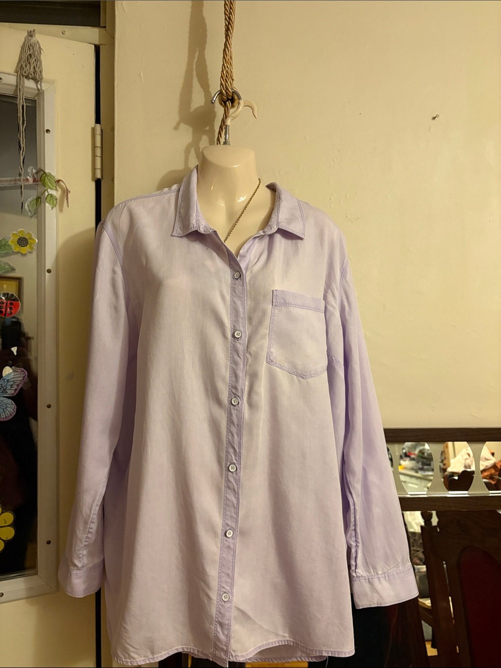 Old Navy Light Lavender Button-Down Shirt. TENCEL
